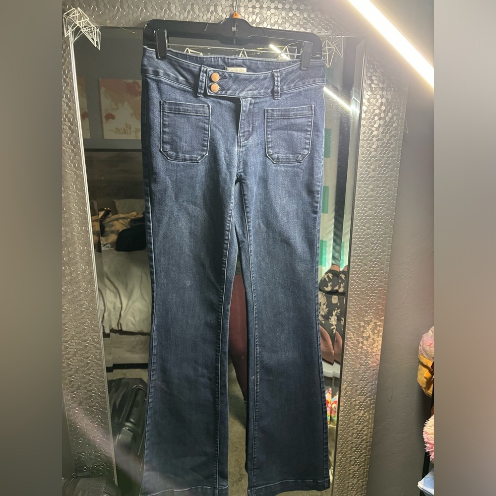 dark blue jeans boot cut size 4 they are in good condition